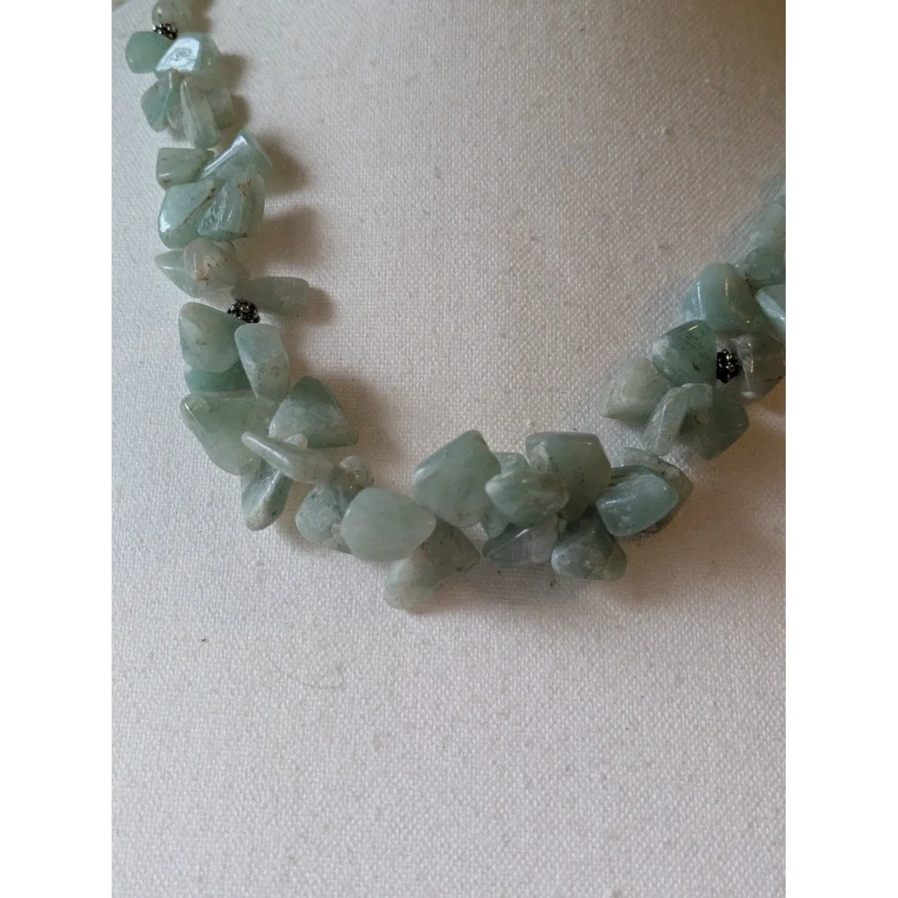 Adventurine Quartz Chip Necklace In Mint Green Semi Precious Gemstones 18